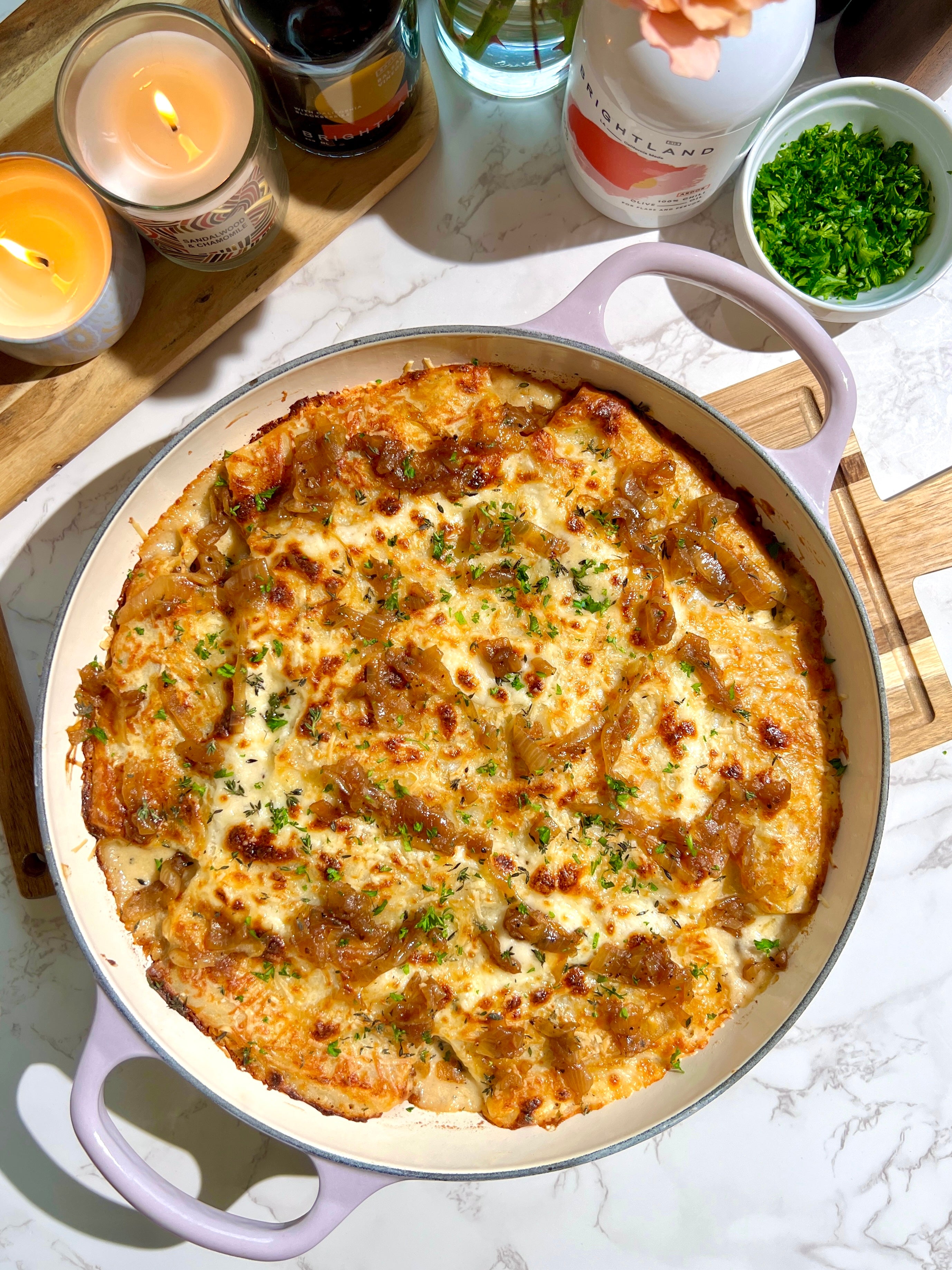 Balsamic Caramelized Onion & Goat Cheese Lasagna Rolls