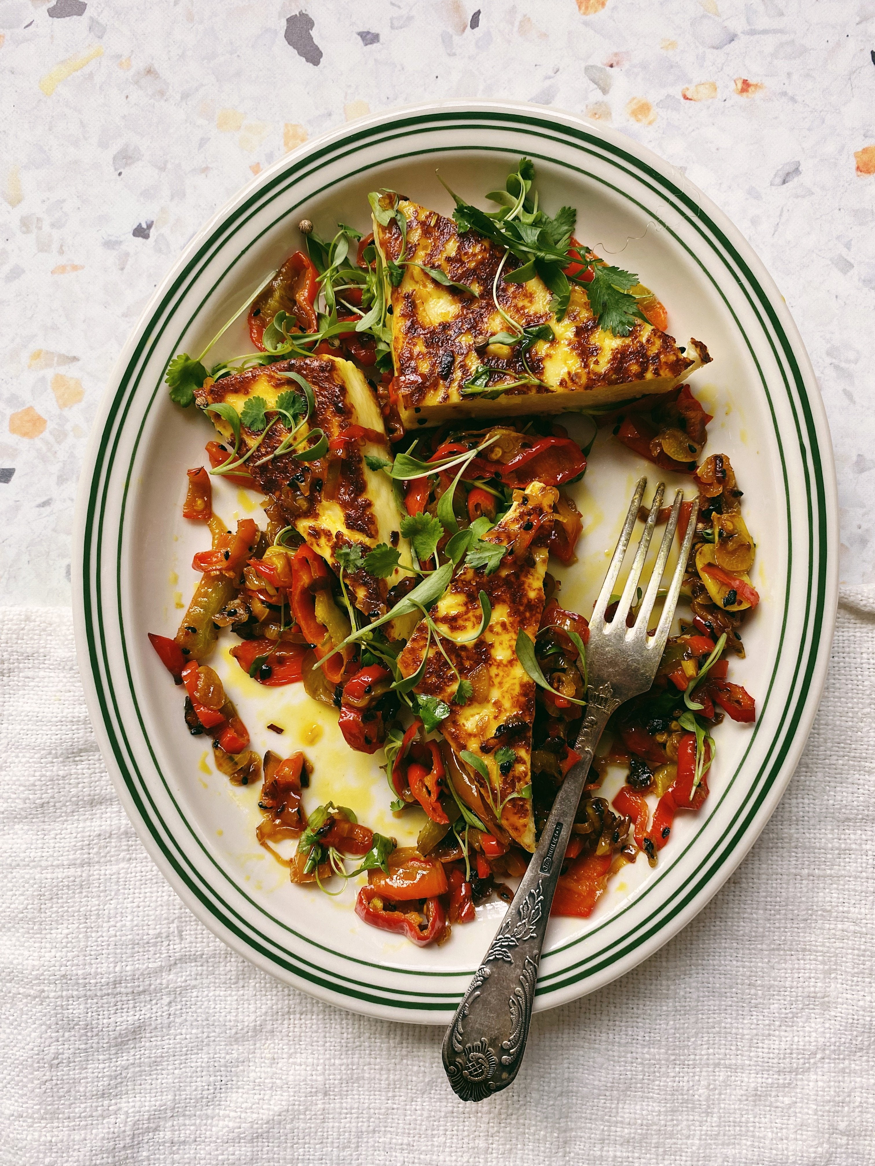 Seared Paneer with Fragrant Sautéed Peppers