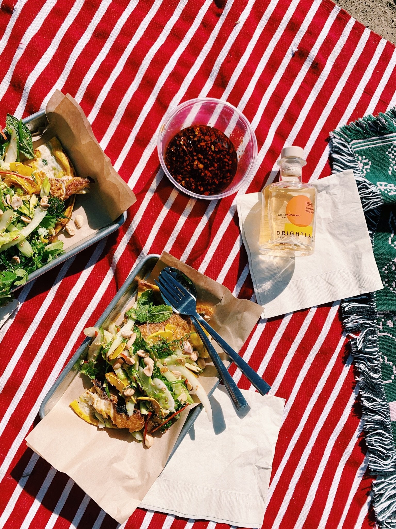 Turmeric + Scallion Swirl Pancakes with Crispy Skin Snapper and Delicata Salad