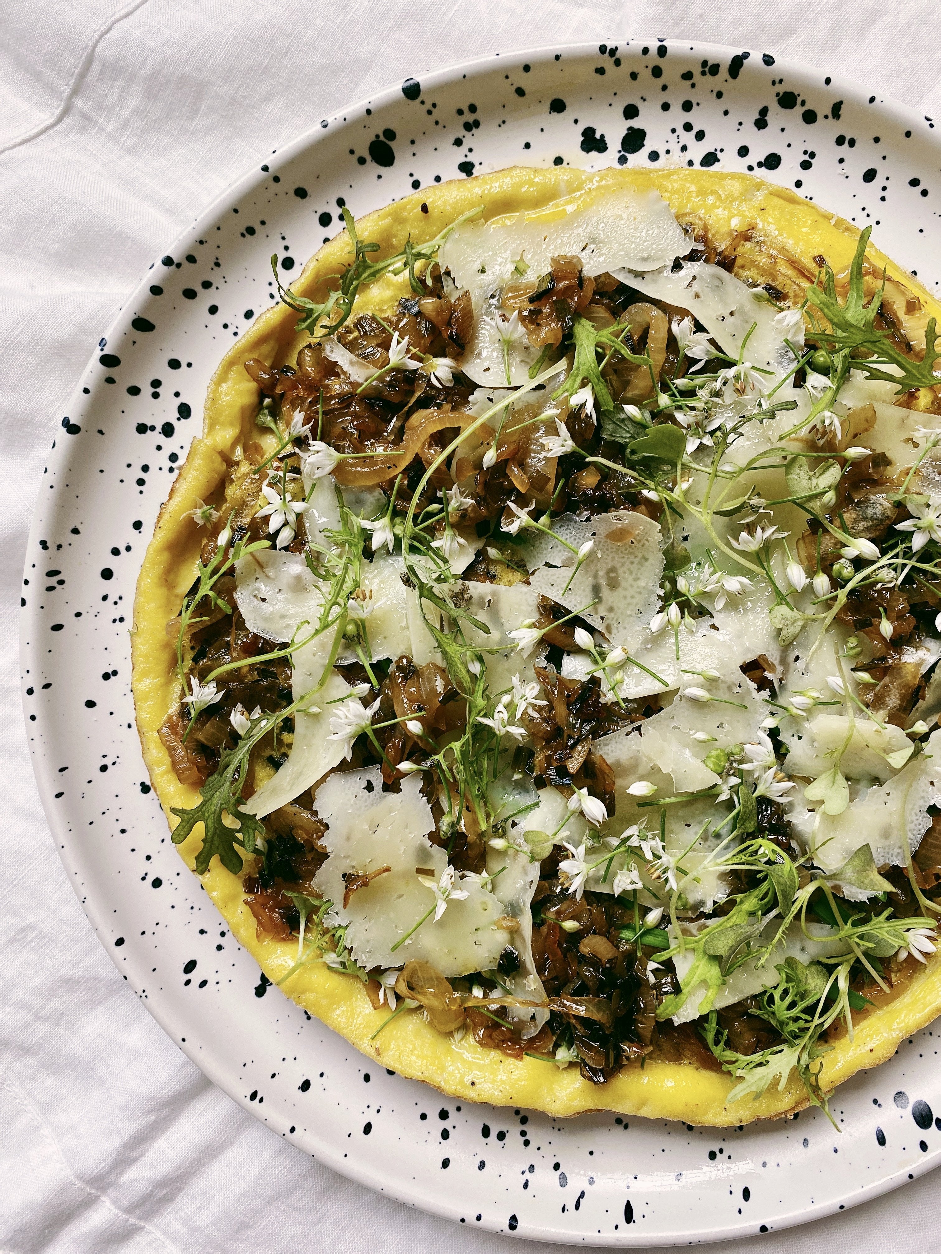 Stovetop Golden Onion Frittata with Manchego Cheese