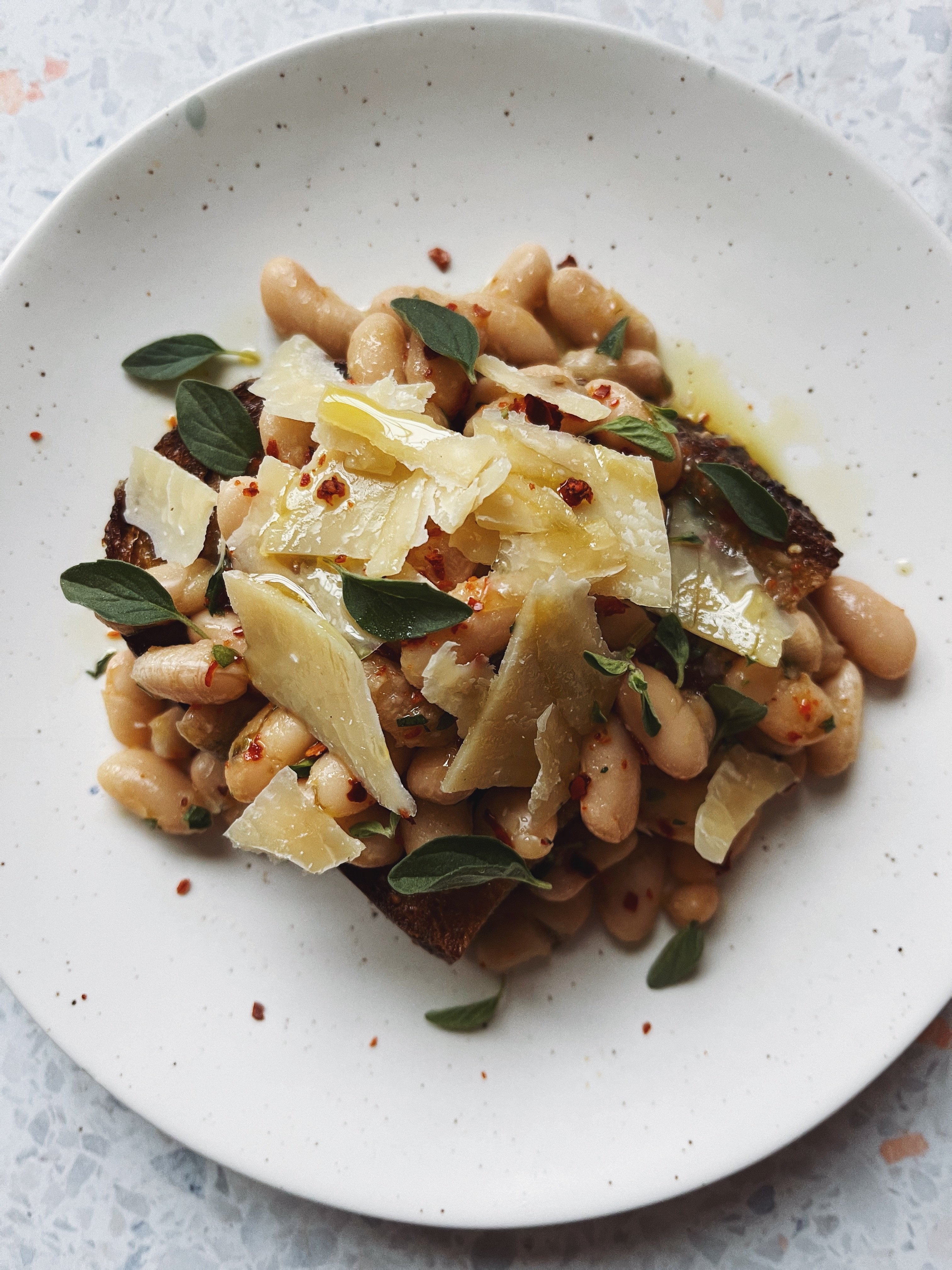 Garlicky Cannellini Beans on Toast