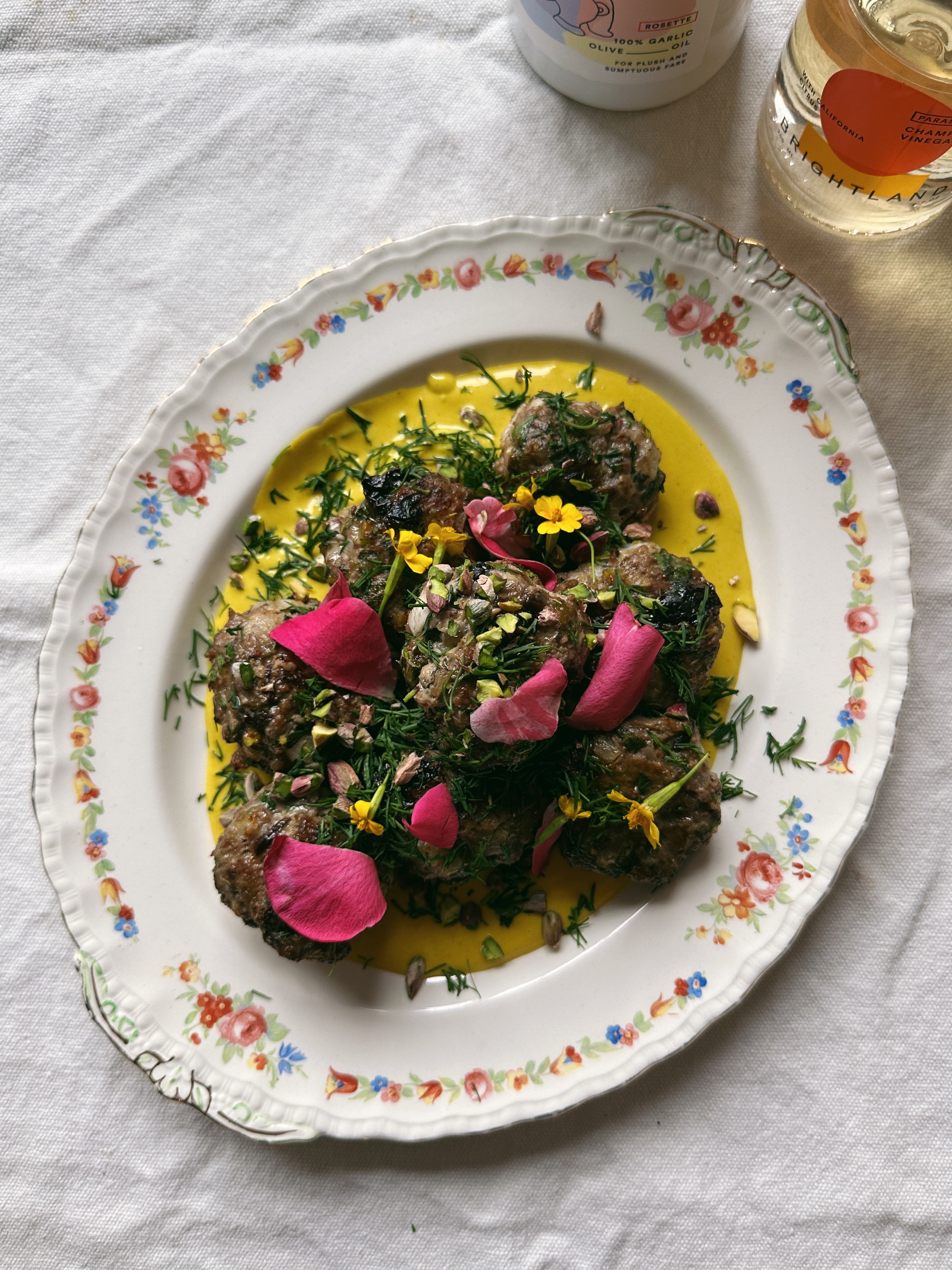Lamb Meatballs with Garlic Turmeric Tahini