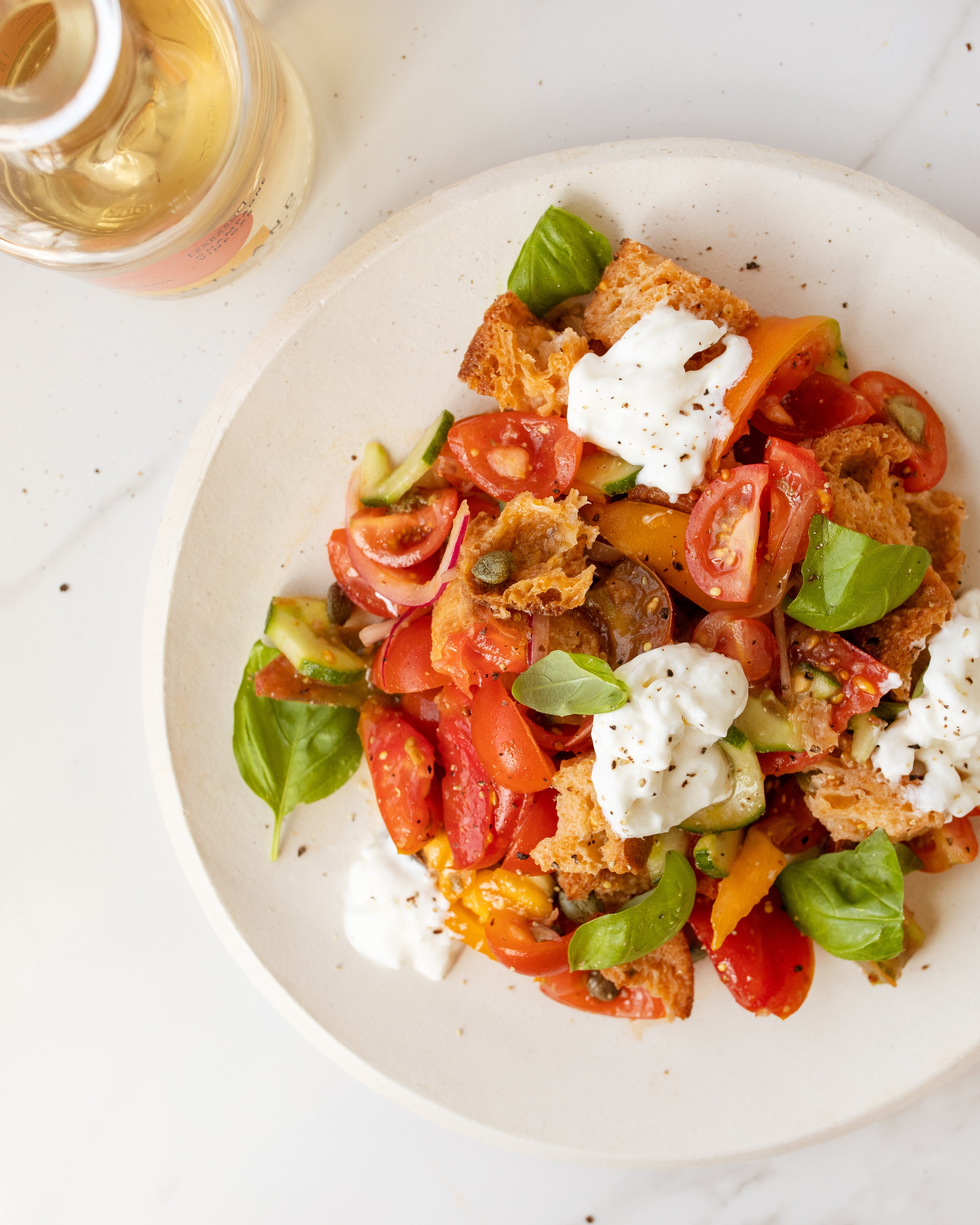Panzanella Salad with Burrata