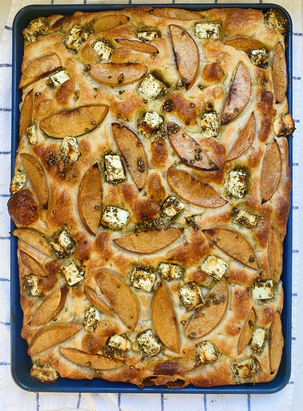 Peach and Za'atar Feta Focaccia