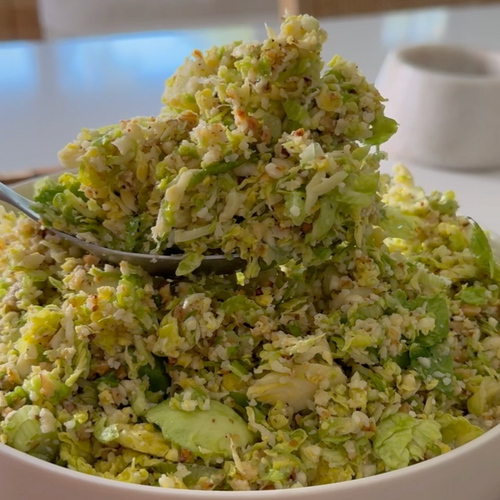 Shaved Brussels Sprouts Salad with Champagne Vinaigrette
