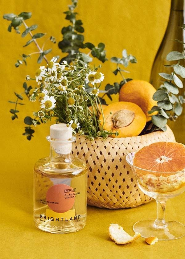 brightland champagne vinegar with fruits
