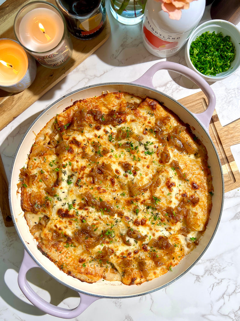 Balsamic Caramelized Onion & Goat Cheese Lasagna Rolls