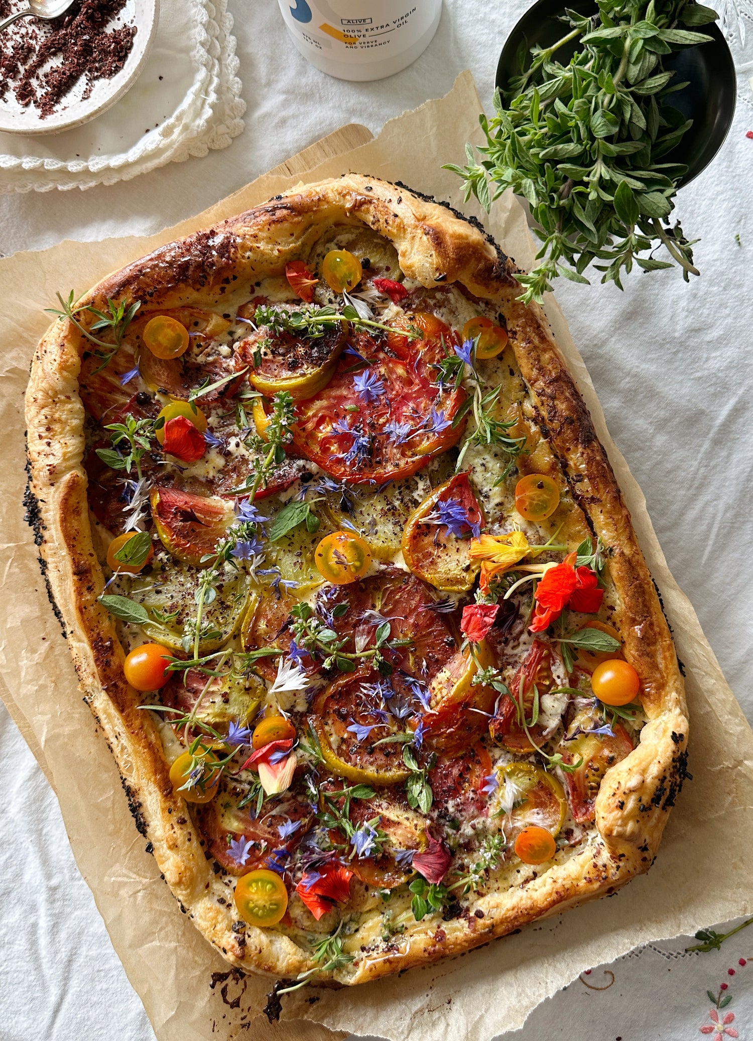 Heirloom Tomato Galette with Mascarpone & Sumac