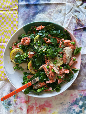 Spring Salmon with Pea and Herb Salad