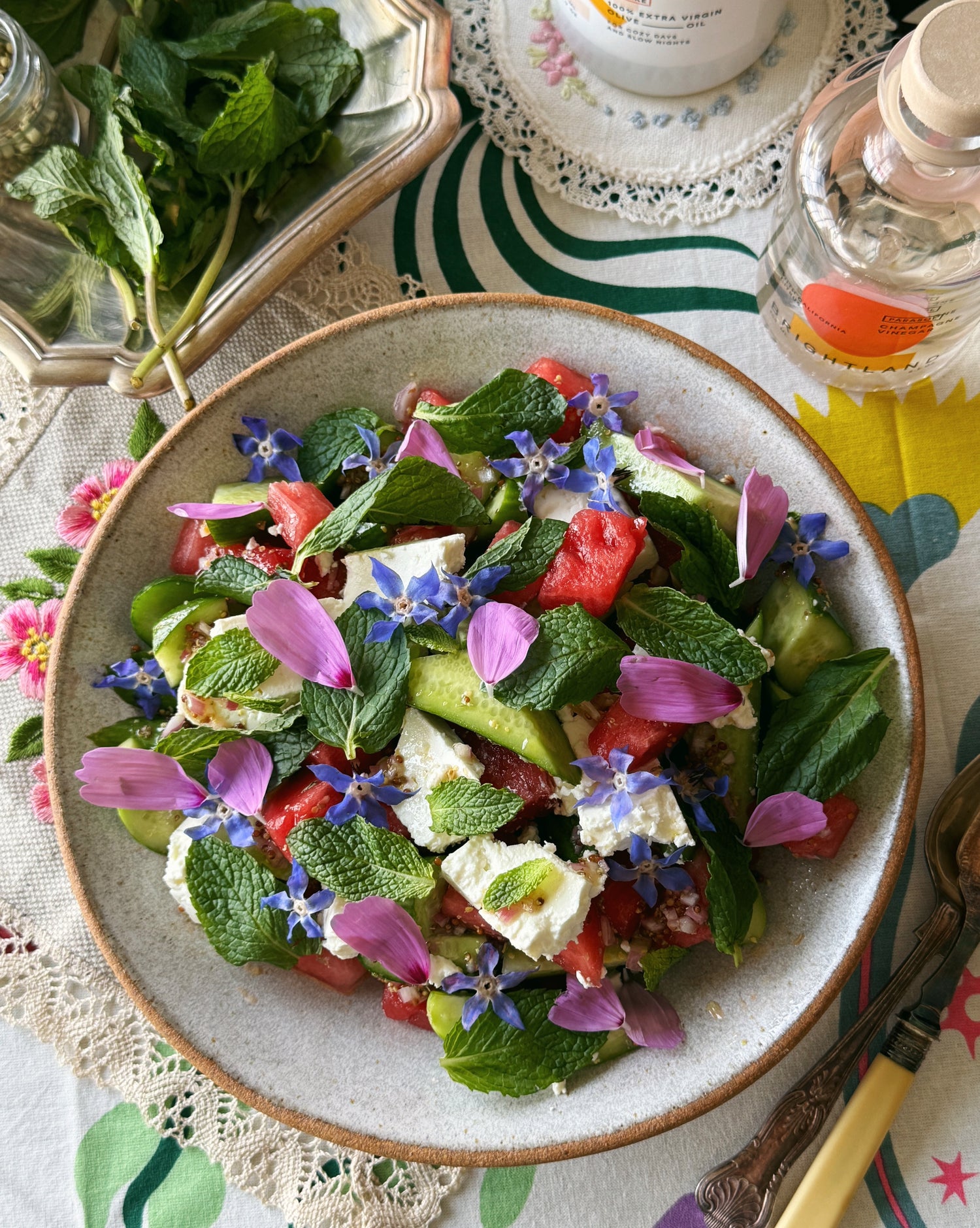 Watermelon, Cucumber, & Feta Salad