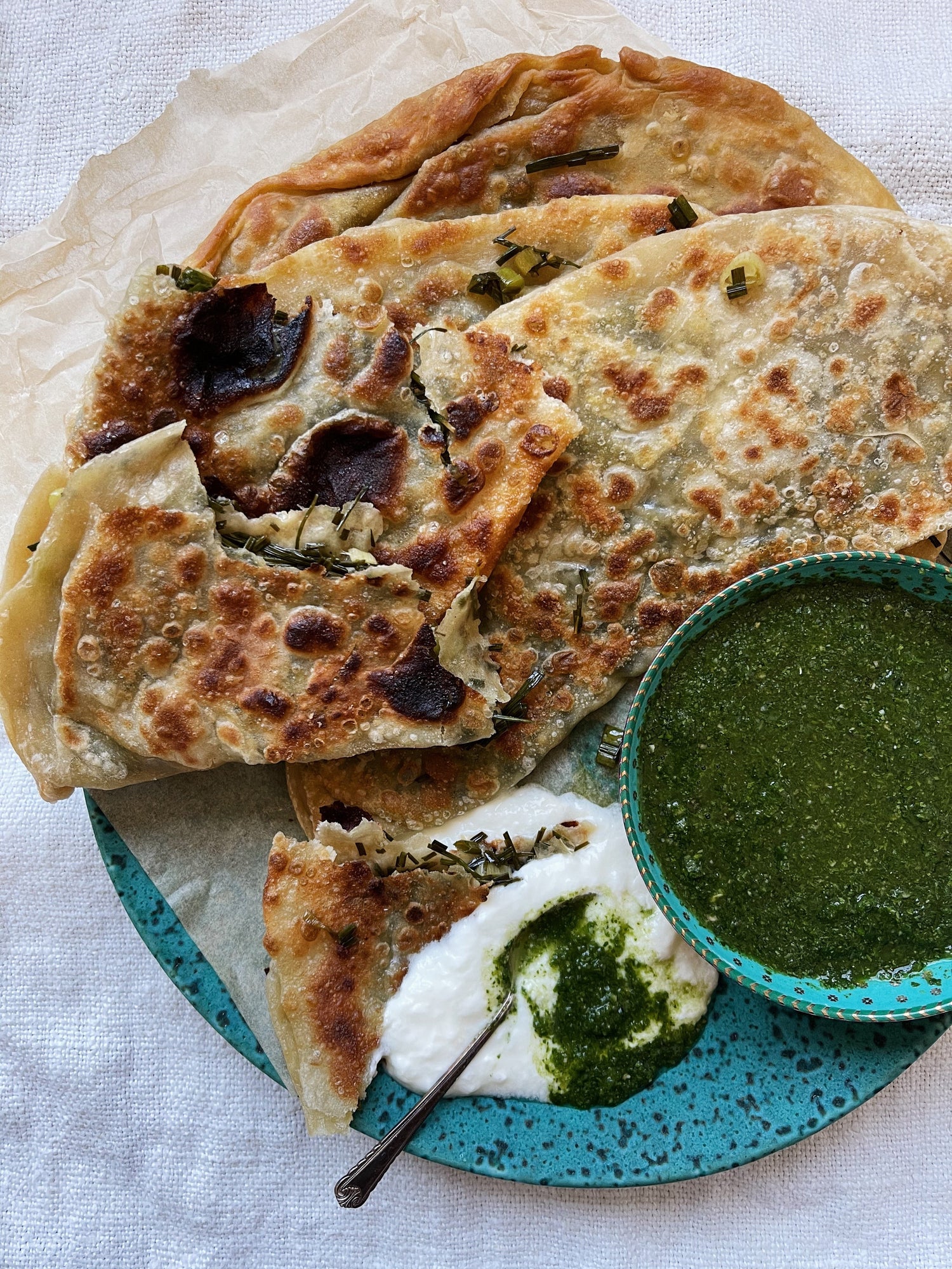 Scallion and Chive Bolani