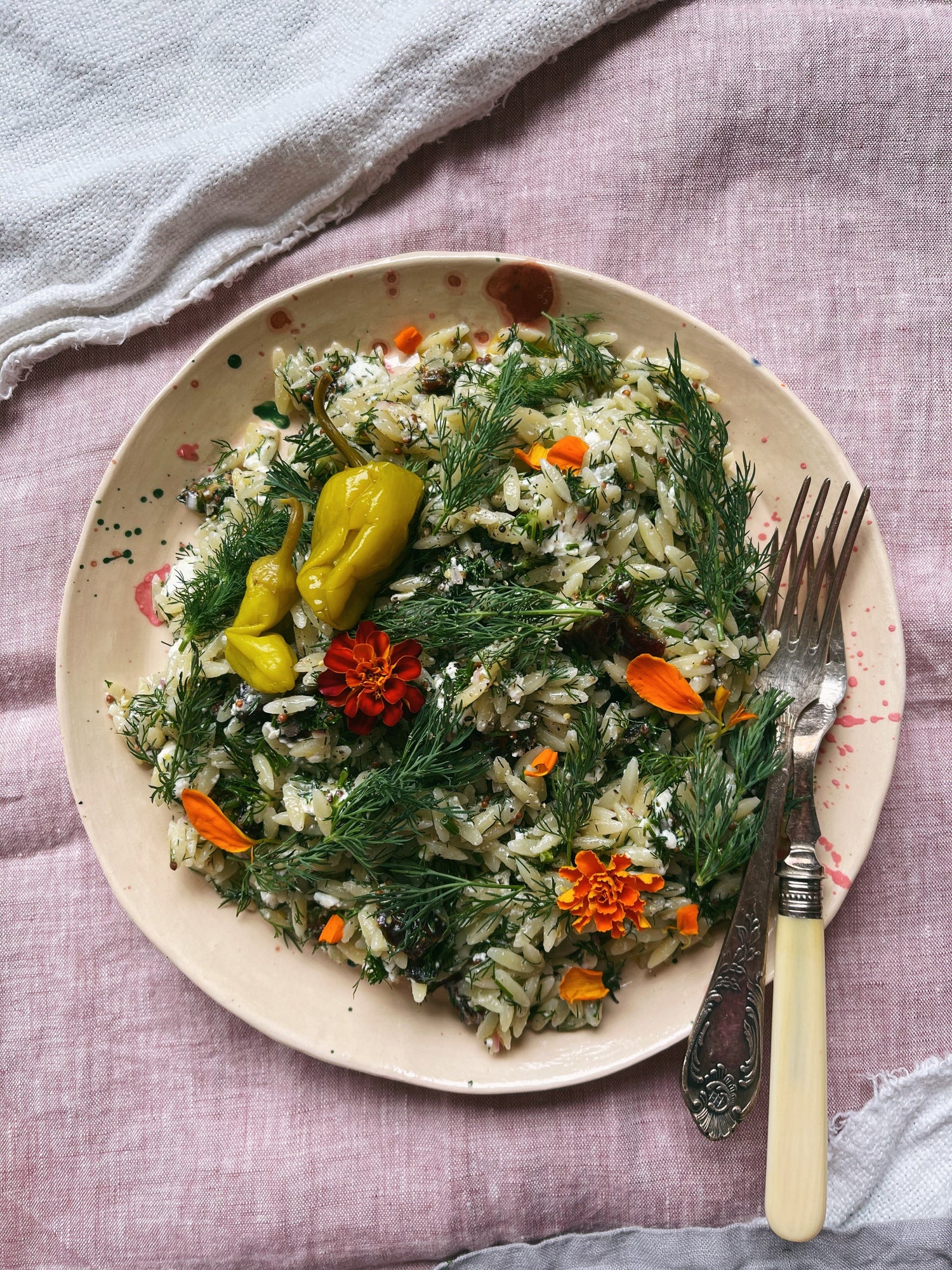 Orzo Salad with Dill, Dates, & Feta