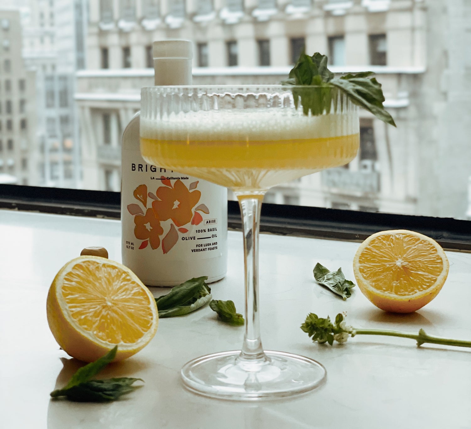 Basil Olive Oil Gin Sour