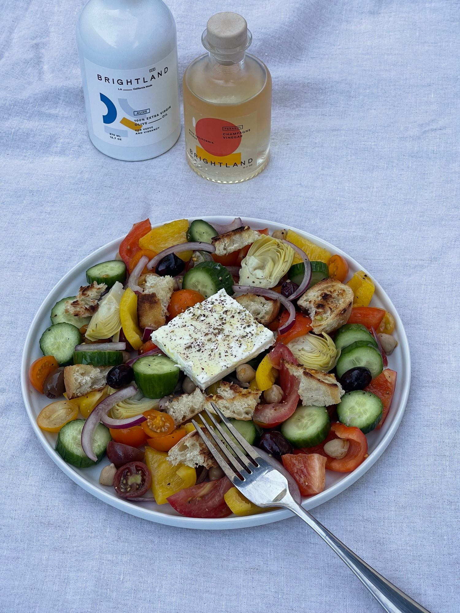 Greek Panzanella Salad