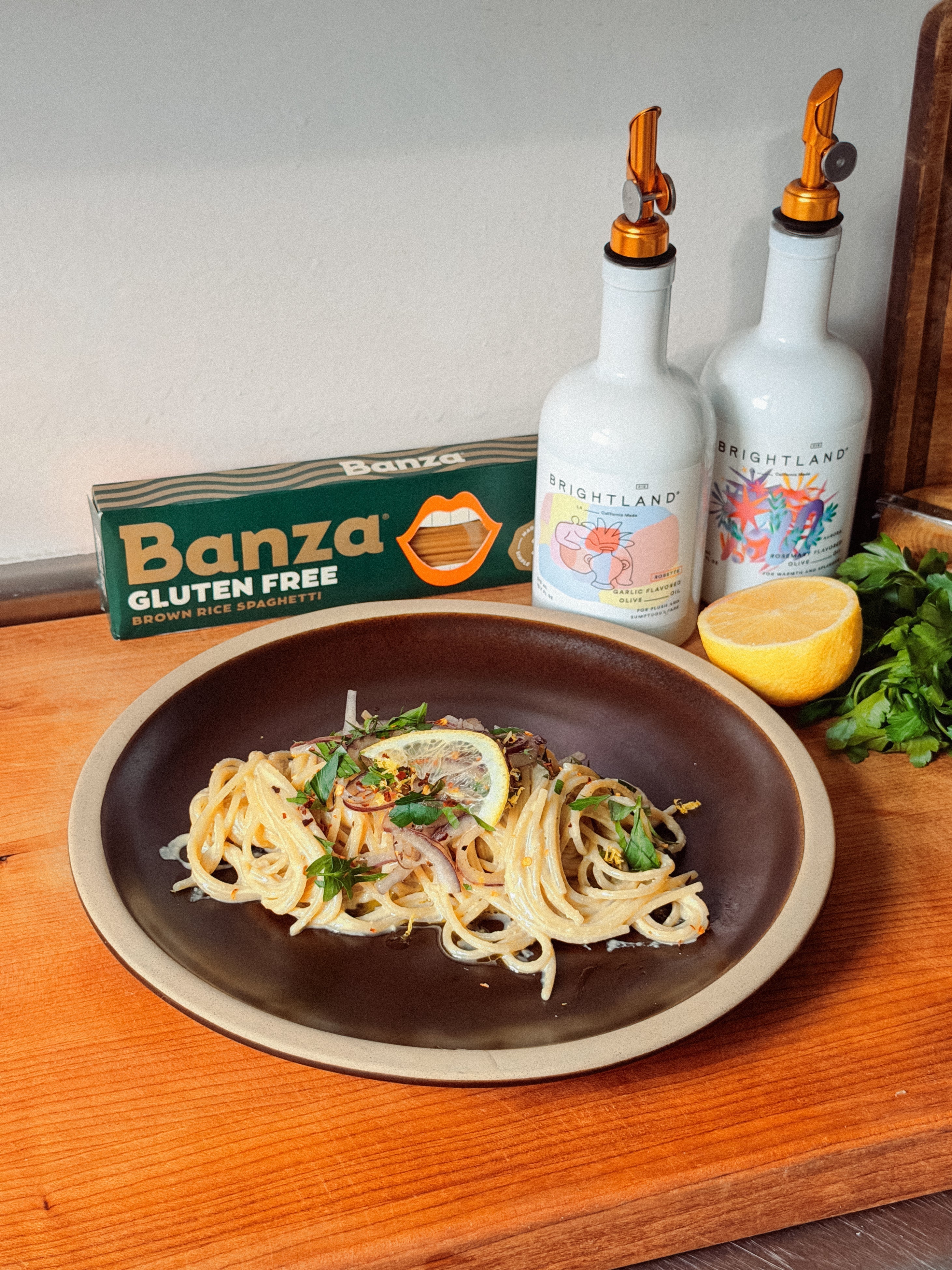 Creamy Lemon Miso Cashew Spaghetti