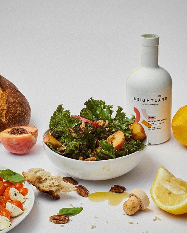 brightland olive oil with salad