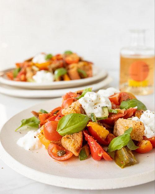 plates of fresh roasted veggies