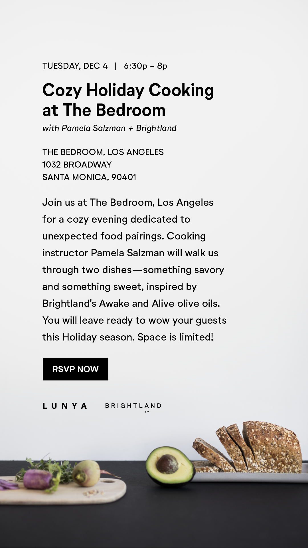YOU ARE INVITED: Cozy Holiday Cooking with Lunya and Brightland in LA