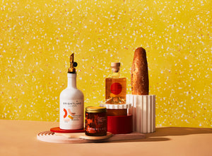 The Luminous pack - one Awake olive oil, one California Honey, and one Parasol Vinegar