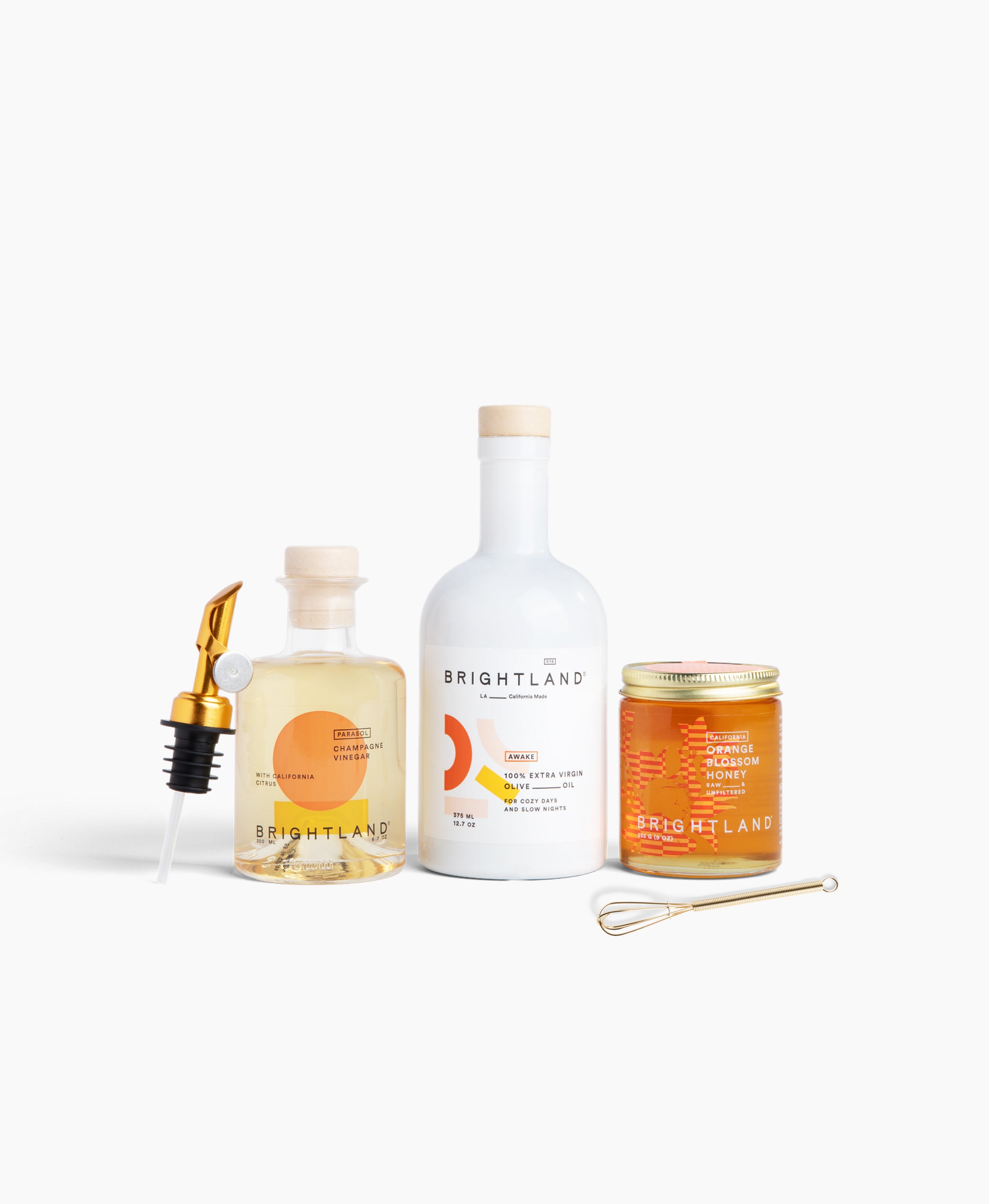The Pantry Trio Olive Oil, Vinegar, and Honey Set | Brightland